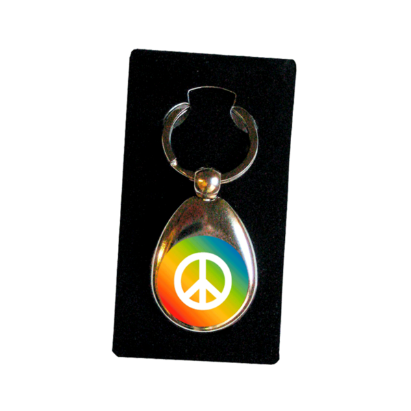 "Peace"-Schlüsselanhänger mit Einkaufschip